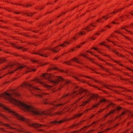 Bright, hot orange-red - Jamieson's Shetland Spindrift yarn in Ginger.