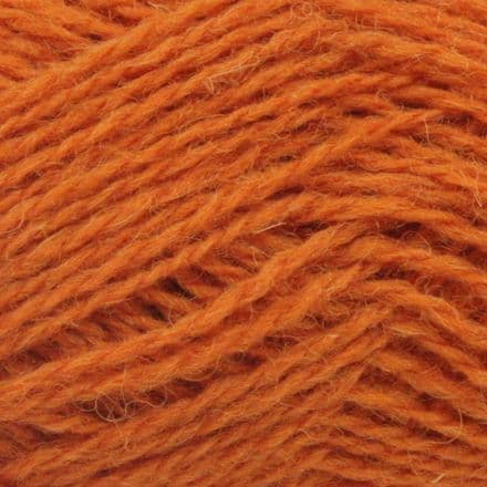 Warm pumpkin orange - Jamieson's Shetland Spindrift yarn in Amber.