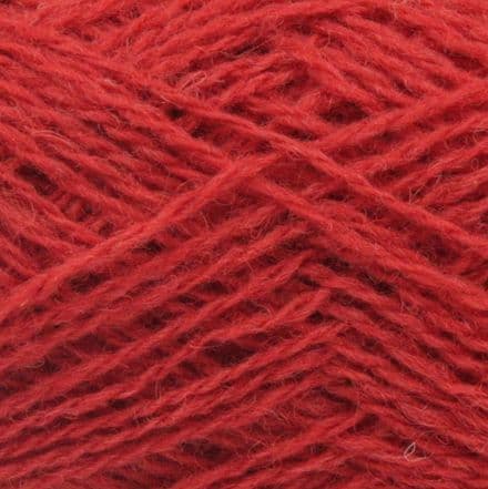 Soft poppy red yarn - Jamieson's Shetland Spindrift in Poppy.