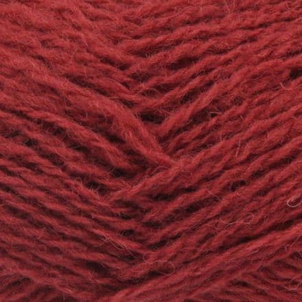 Medium-deep rust red - Jamieson's Shetland Spindrift yarn in Chestnut.