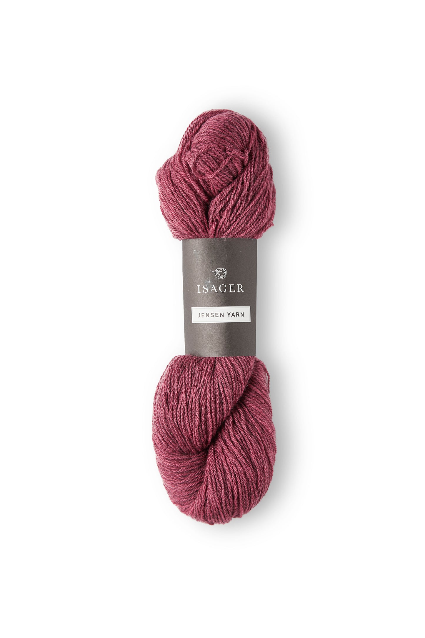 Heathered pink skein of Isager Jensen yarn in color 19s - Hillsborough Yarn Shop, NC, USA. 