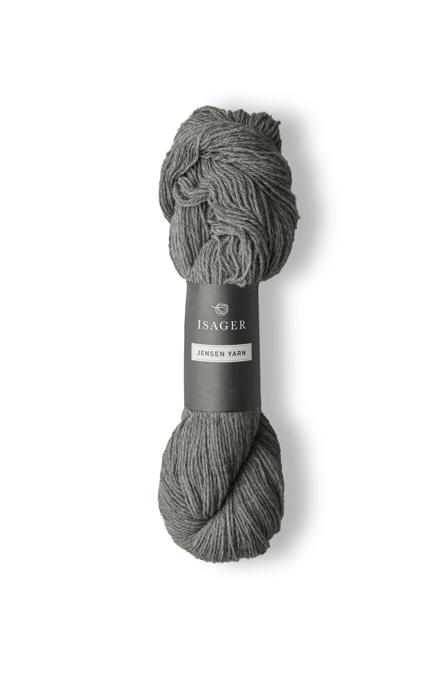 Heathered olive gray skein of Isager Jensen yarn in color 23s - Hillsborough Yarn Shop, NC, USA. 