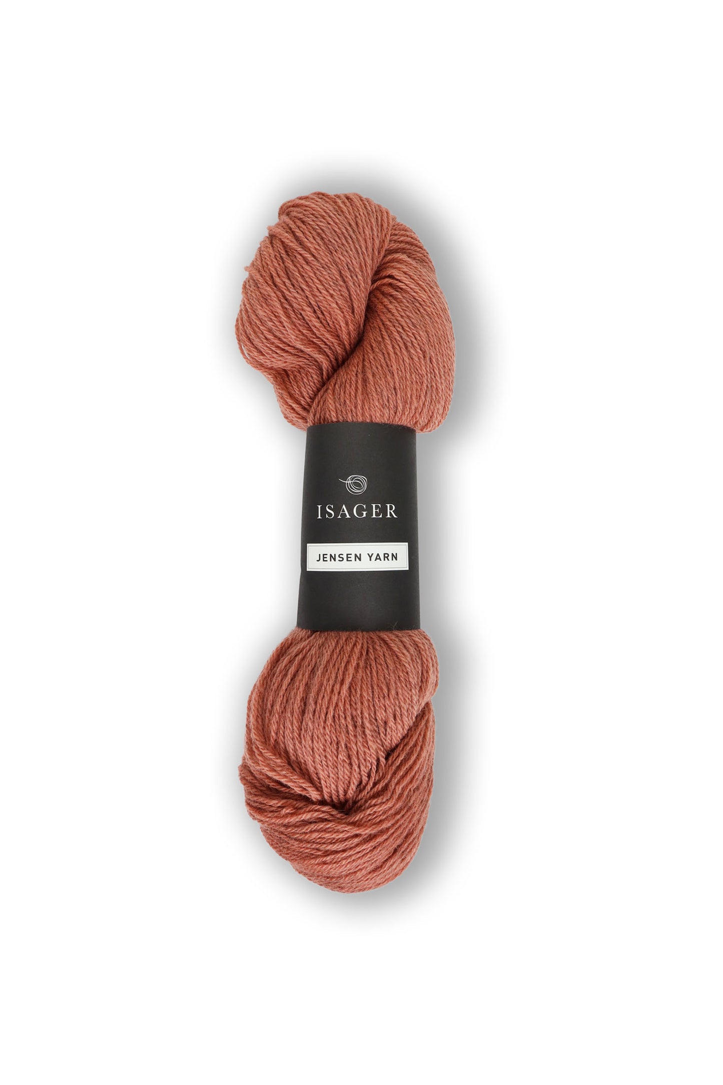 Medium coral skein of Isager Jensen yarn. 