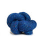 Skein of cobalt Kelbourne Woolens Lucky Tweed yarn, colorway Bright Blue 