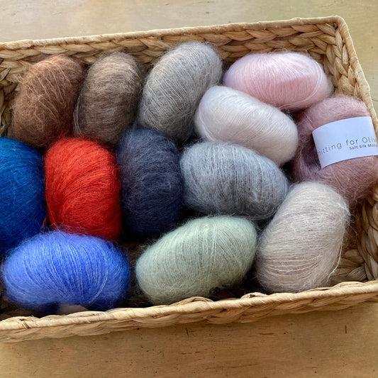 Knitting for Olive Soft Silk Mohair basket
