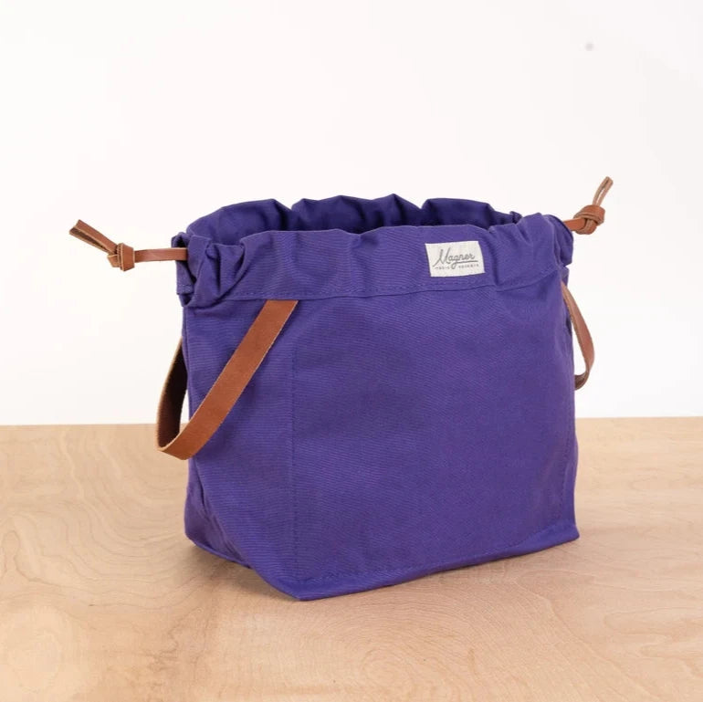 Magner Co Knitty Gritty knitting project bag in Original size, Celie Purple colorway
