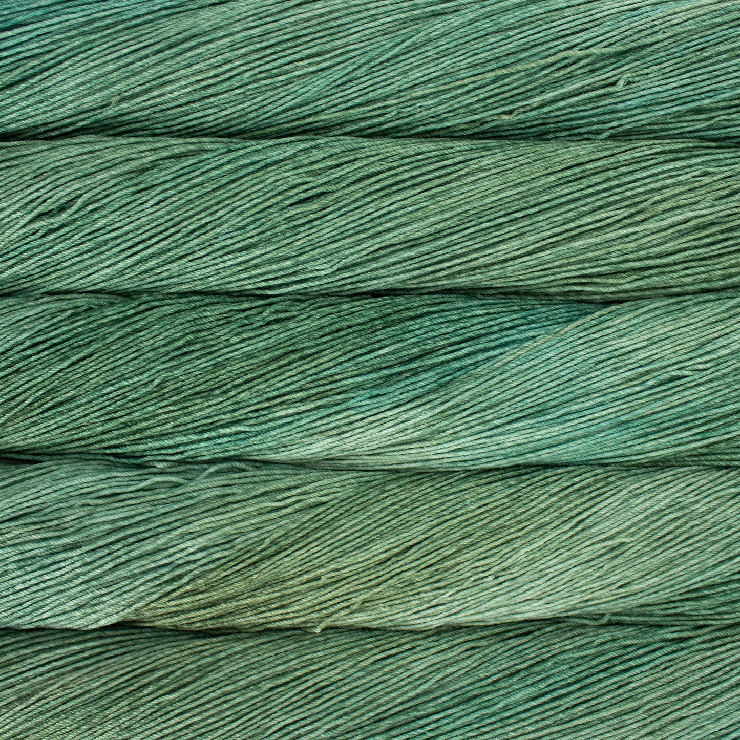 Variegated skeins of muted sage green yarn - Ultimate Sock by Malabrigo in Pascal