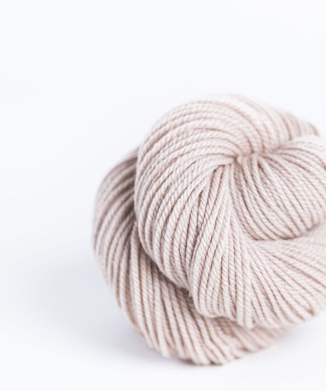 Skein of creamy beige Brooklyn Tweed Arbor yarn in color Degas - Hillsborough Yarn Shop - Hillsborough, NC, USA