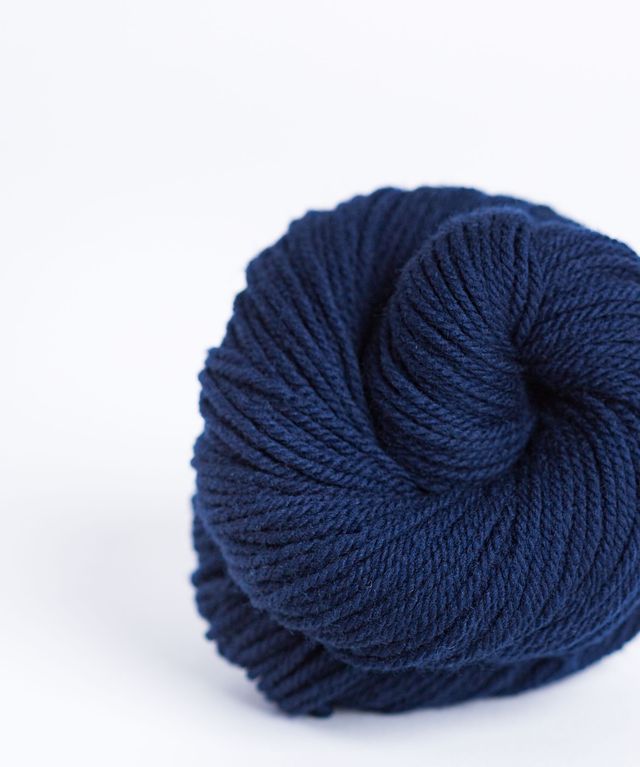 Skein of navy blue Brooklyn Tweed Arbor yarn in color Fleet - Hillsborough Yarn Shop - Hillsborough, NC, USA