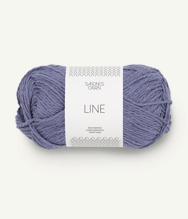 Periwinkle ball of Sandnes Garn Line yarn. 