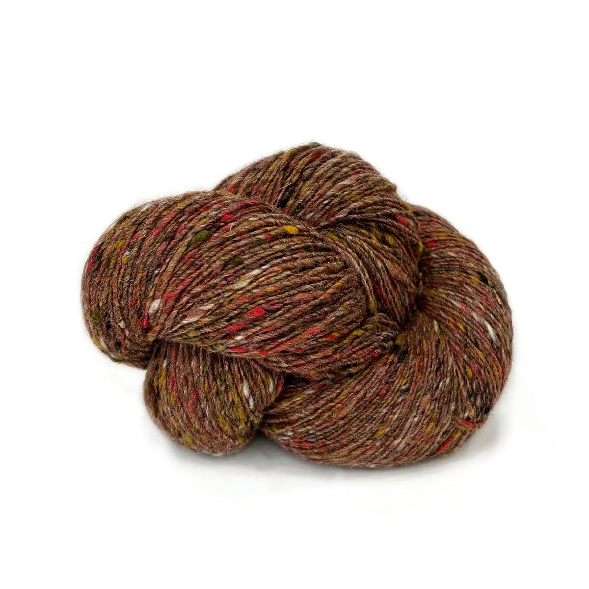 Skein of rust tweed Kelbourne Woolens Cricket yarn. 