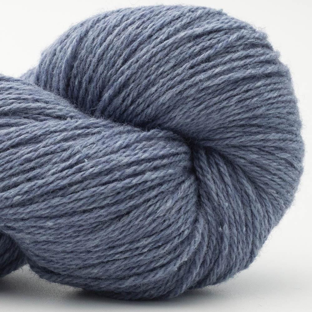 Close-up photo of a skein of Bio Balance yarn in sapphire.