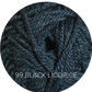 Close up on a dark heathered gray ball of Ewe Ewe Heather’s Heathers yarn. 