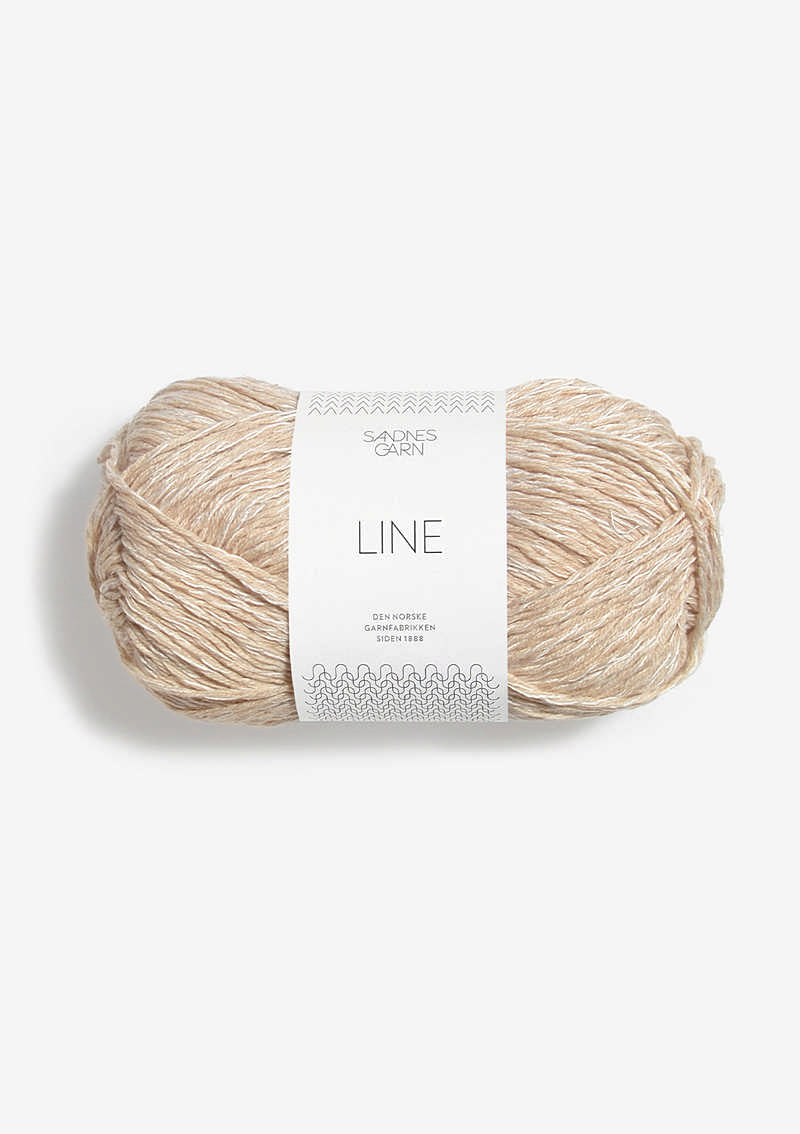 Light beige ball of Sandnes Garn Line yarn. 