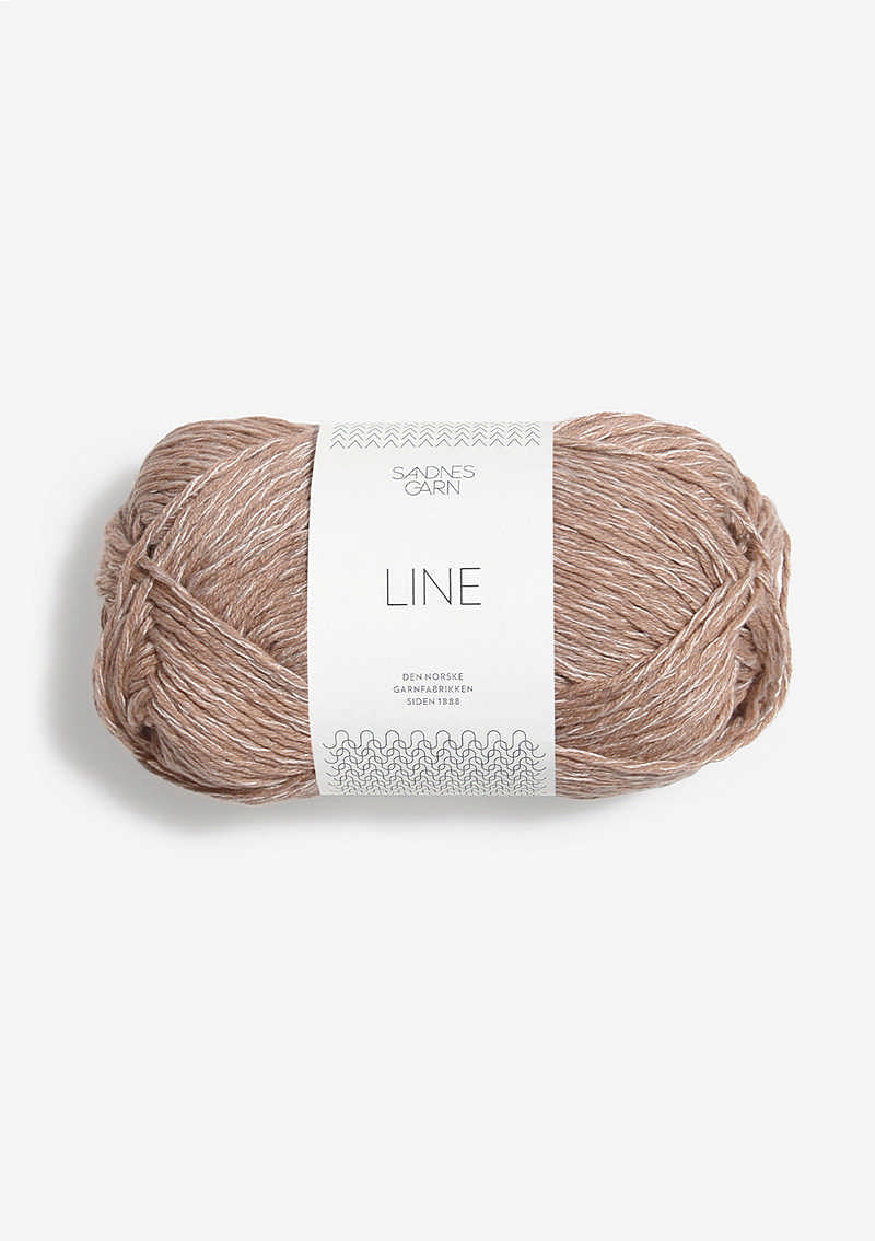 Beige ball of Sandnes Garn Line yarn. 