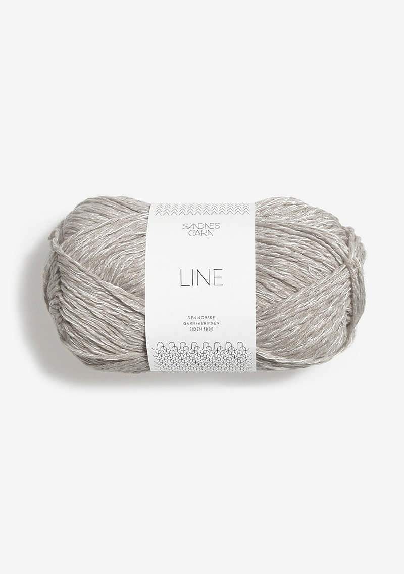 Silver gray ball of Sandnes Garn Line yarn. 