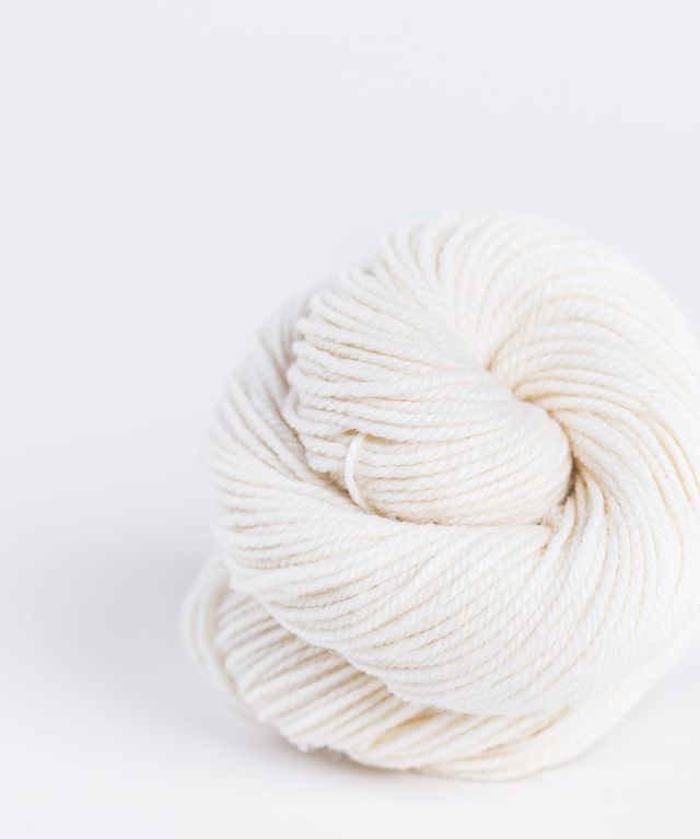 Skein of natural white Brooklyn Tweed Arbor yarn in color Hammock - Hillsborough Yarn Shop - Hillsborough, NC, USA