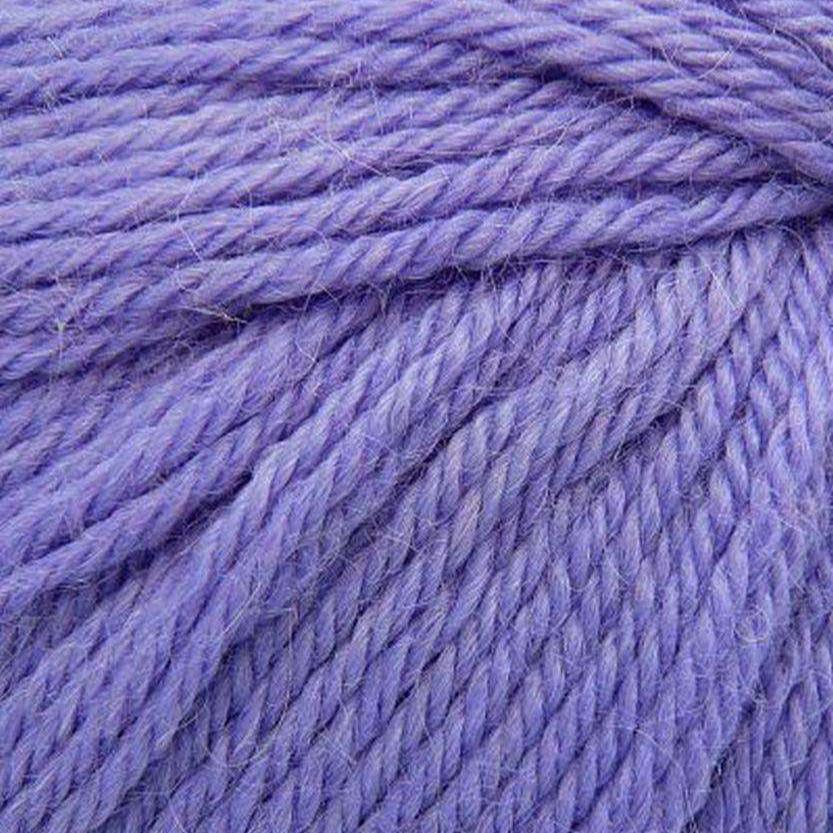 Close up on a lavender ball of Plymouth Baby Alpaca DK yarn.