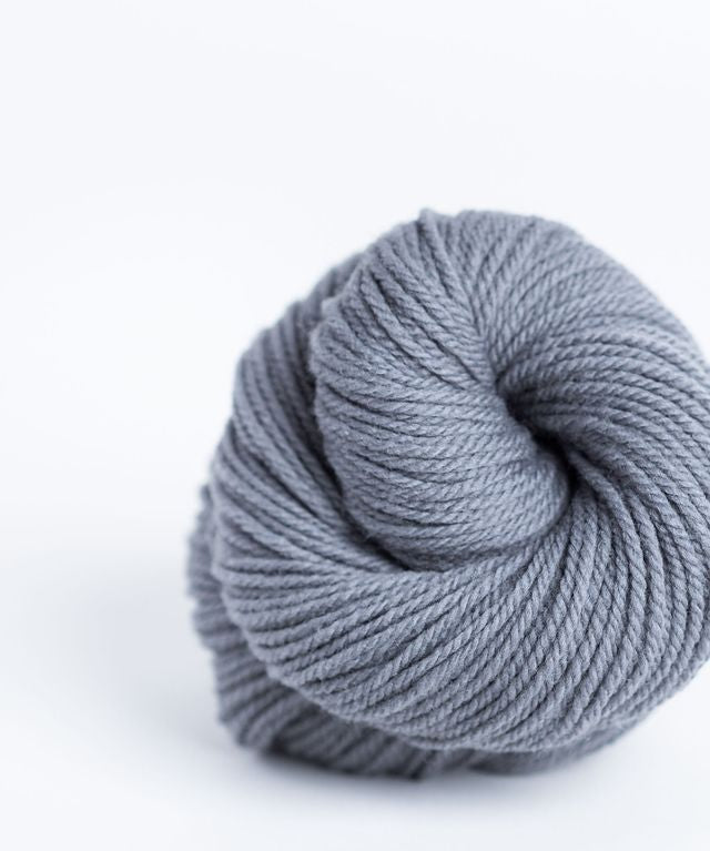 Skein of slate gray Brooklyn Tweed Arbor yarn in color Heron - Hillsborough Yarn Shop - Hillsborough, NC, USA