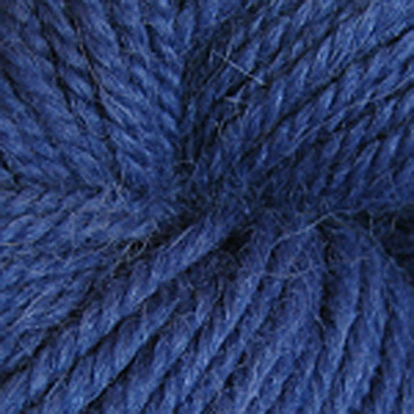 Close up on navy skein of Berroco Ultra Alpaca yarn.