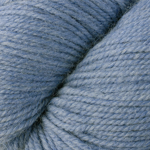 Close up on light blue skein of Berroco Ultra Alpaca yarn.