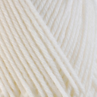 Close up on white ball of Berroco Ultra Wool yarn.