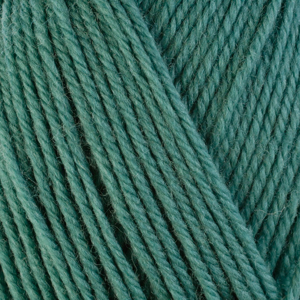 Close up on sage green ball of Berroco Ultra Wool yarn.