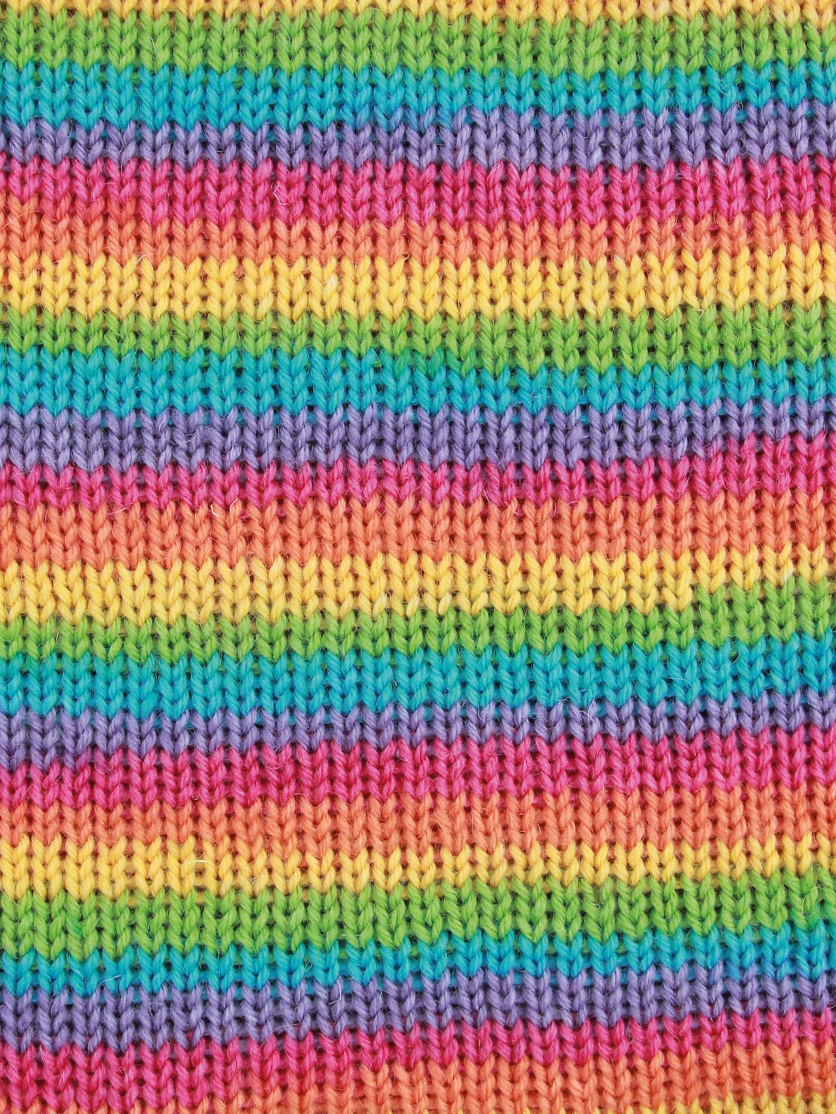 Close-up of Rum Paradise as a knitted fabric with multicolored stripes.
