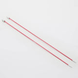 Pair of red Zing single pointed needles. 